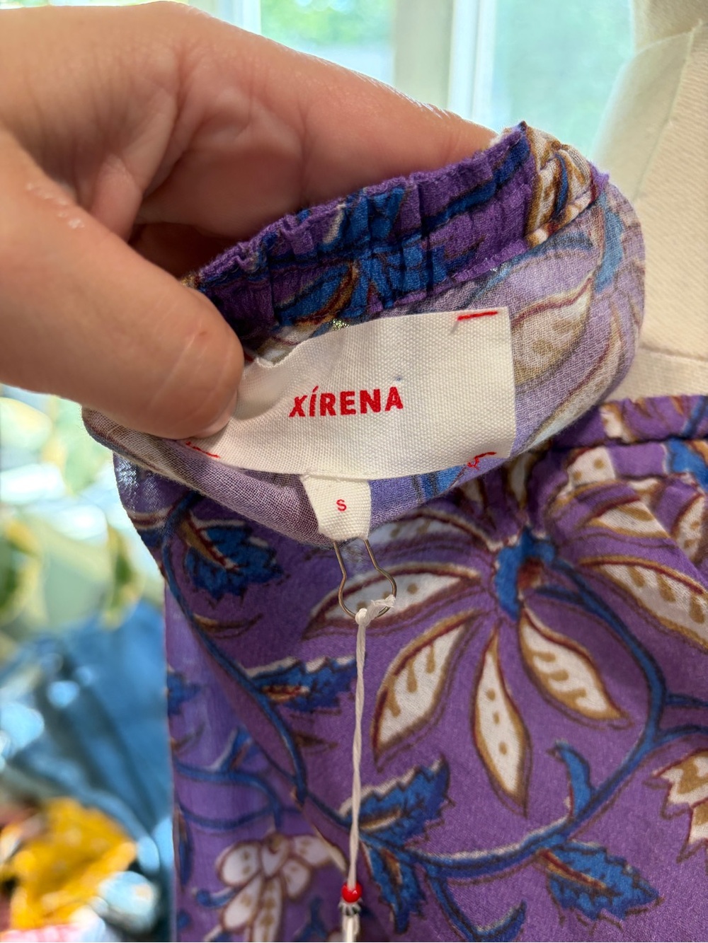 Xirena Tessa Top Purple Graze Floral Gauze Blouse S NWT - Picture 7 of 8